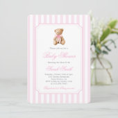 Invitation Grandmillennial Oear Baby shower Girl (Debout devant)