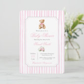 Invitation Grandmillennial Oear Baby shower Girl (Debout devant)