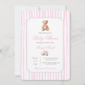Invitation Grandmillennial Oear Baby shower Girl (Devant)
