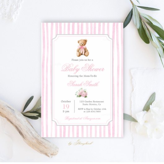 Invitation Grandmillennial Oear Baby shower Girl