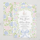 Invitation Grandmillennial Swan baby shower invite (Devant / Derrière)