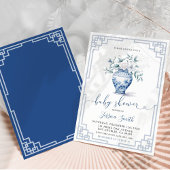 Invitation Grandmillentenaire Blanc Floral Bleu Gingembre Bab