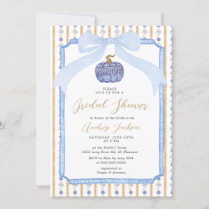 Invitation Grandmillentenaire Bleu Chinoiserie Chute de la nu