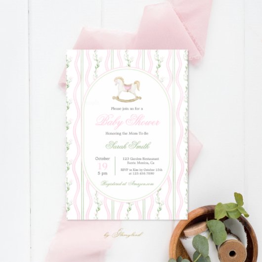 Invitation Grandmillentenaire Cheval Rocking Baby shower fill