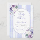 Invitation Grandmillentenaire Périwinkle Baby shower floral (Devant)