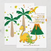 Invitation Grands et Petits Dinosaures (Devant / Derrière)