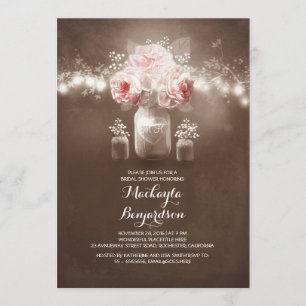 Invitation grange à mâchoires rustiques lumières douches nupt