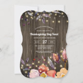Invitation Grange Bois Chaîne Luminance Floral Thanksgiving F (Devant)