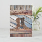 Invitation grange bois Cowboy Western pays nuptiale douche (Debout devant)