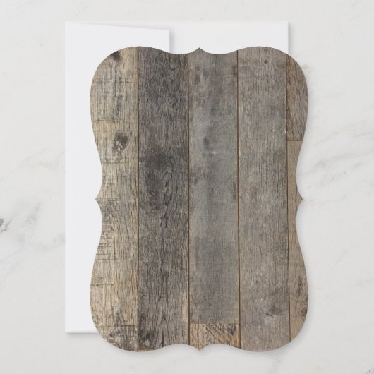 Invitation grange bois rustique pays nuptiale (Dos)