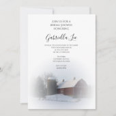 Invitation Grange couverte de neige et Fête des mariées d'hiv (Devant)