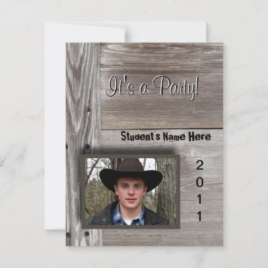 Invitation Grange de campagne en bois ouverte pour la remise (Devant)