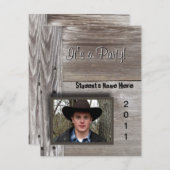 Invitation Grange de campagne en bois ouverte pour la remise (Devant / Derrière)