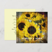 Invitation grange de l'ouest bois jaune tournesol mariage (Devant / Derrière)