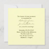 Invitation grange de l'ouest bois jaune tournesol mariage (Dos)