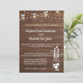 Invitation Grange de Mariage en Bois Classique Jarres Rustiqu (Debout devant)