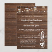 Invitation Grange de Mariage en Bois Classique Jarres Rustiqu (Devant / Derrière)