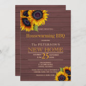 Invitation Grange de tournesol bois d'automne maison échauffe (Devant / Derrière)