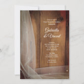 Invitation Grange en bois Bridal Veil pour brunch de mariage  (Devant)