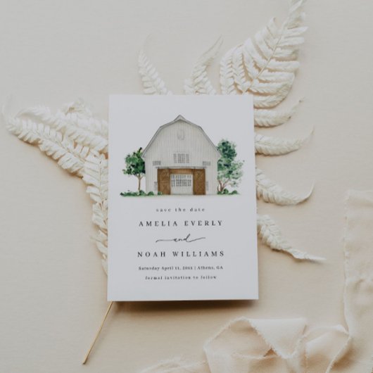 Invitation Grange Enregistrer La Date, Ferme Rustique Enregis