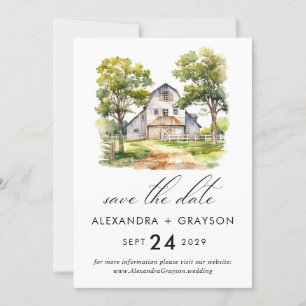 Invitation Grange Enregistrer la date, rustic Farmhouse code