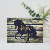 Invitation grange grise rustique bois cheval occidental thème (Debout devant)