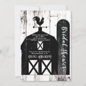 Invitation Grange noire Bois blanc Rustique Fête des mariées (Devant)