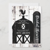 Invitation Grange noire en bois blanc Rustique douche de mari (Devant)