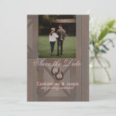 Invitation Grange Portes stables Enregistrer la date avec la (Debout devant)