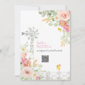 Invitation Grange rose Barnyard Animaux Baby shower Floral (Dos)