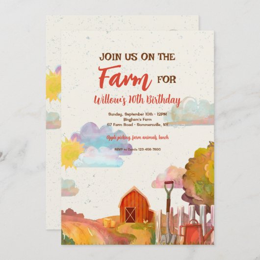 Invitation Grange Rouge (Devant / Derrière)