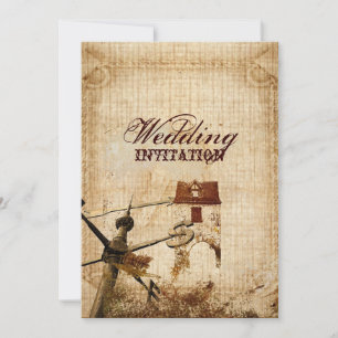 Invitation grange rurale de l' ouest mariage