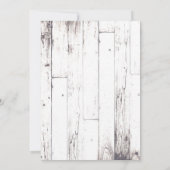 Invitation Grange Rustique Bois Blanc Or Fête de Mariage (Dos)
