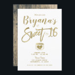 Invitation Grange rustique Bois Or & Blanc Chic Sweet 16 Part<br><div class="desc">Personnaliser pour tout événement</div>