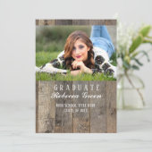 Invitation grange rustique bois western country graduation pa (Debout devant)