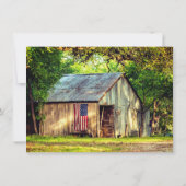 Invitation Grange Rustique Drapeau Américain Patriotique Enre (Dos)