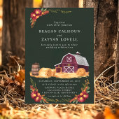 Invitation Grange rustique et Mariage campagnard d'automne fl
