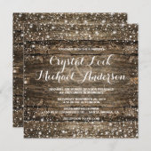 Invitation Grange rustique Flammes de neige en bois Mariage h (Devant / Derrière)