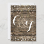 Invitation Grange rustique Flammes de neige en bois Mariage h (Dos)