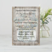 Invitation Grange Rustique & Fleurs Sauvages Mariage Champêtr (Debout devant)