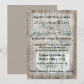 Invitation Grange Rustique & Fleurs Sauvages Mariage Champêtr (Devant / Derrière)