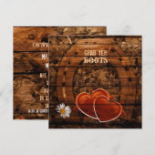 Invitation Grange rustique occidentale Bois de mariage fer à  (Devant / Derrière)