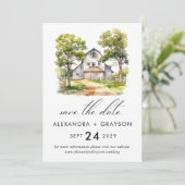 Invitation Grange Sauvez la date, Rustic Farmhouse Photo (Debout devant)