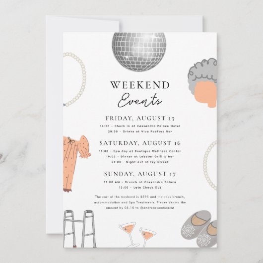 Invitation Grannies Gone Wild Enterrement de Vie de Jeune Fil (Dos)