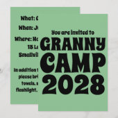 Invitation Granny Camp Retro Green (Devant / Derrière)