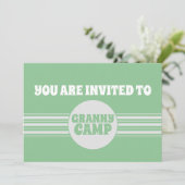 Invitation Granny Camp Retro Green Stried (Debout devant)
