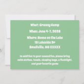 Invitation Granny Camp Retro Green Stried (Dos)