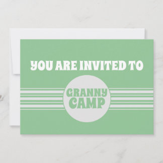 Invitation Granny Camp Retro Green Stried