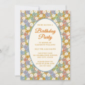 Invitation Granny Millennial Floral Anniversaire Fête Invitat (Devant)