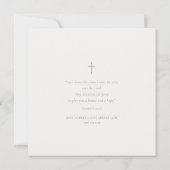 Invitation Grapevine Couvert Gold Script Baptême (Dos)